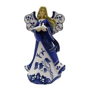 Hamilton Collection Blue Willow ANGELIC Beauties Blessings For Two LOVERS Angel